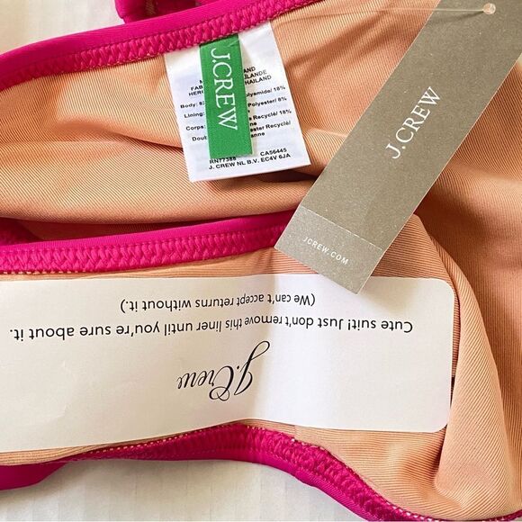 J Crew Radiant Fuchsia Heritage 1989 High Leg Bikini Bottom Sz M NWT - Picture 7 of 11